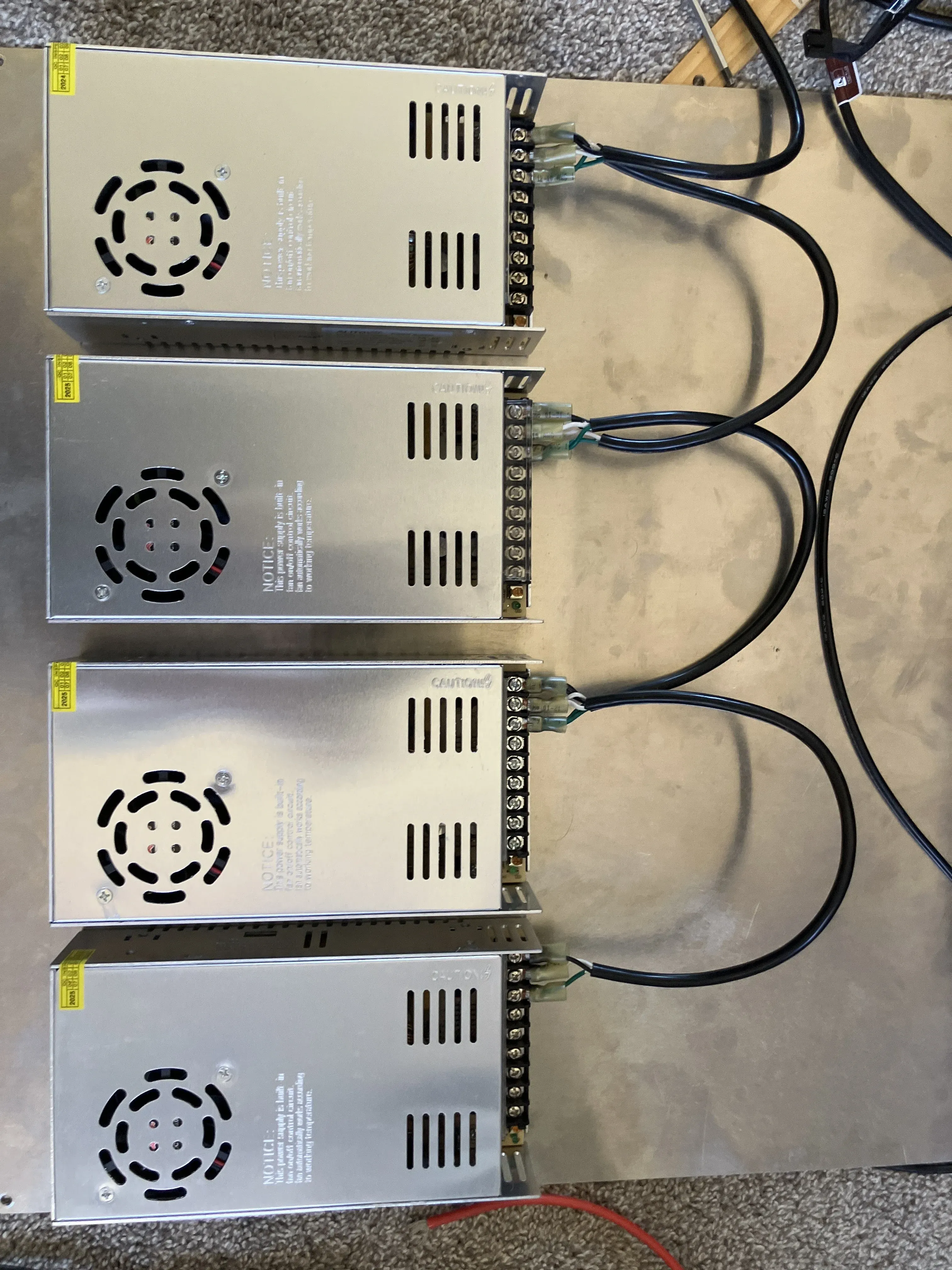 Testing the power supplies chained together.